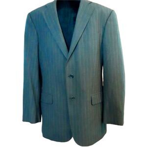 BROOKS BROTHERS Pinstriped‎ 346 Sport Coat 100% Soft Wool Deep Charcoal S…